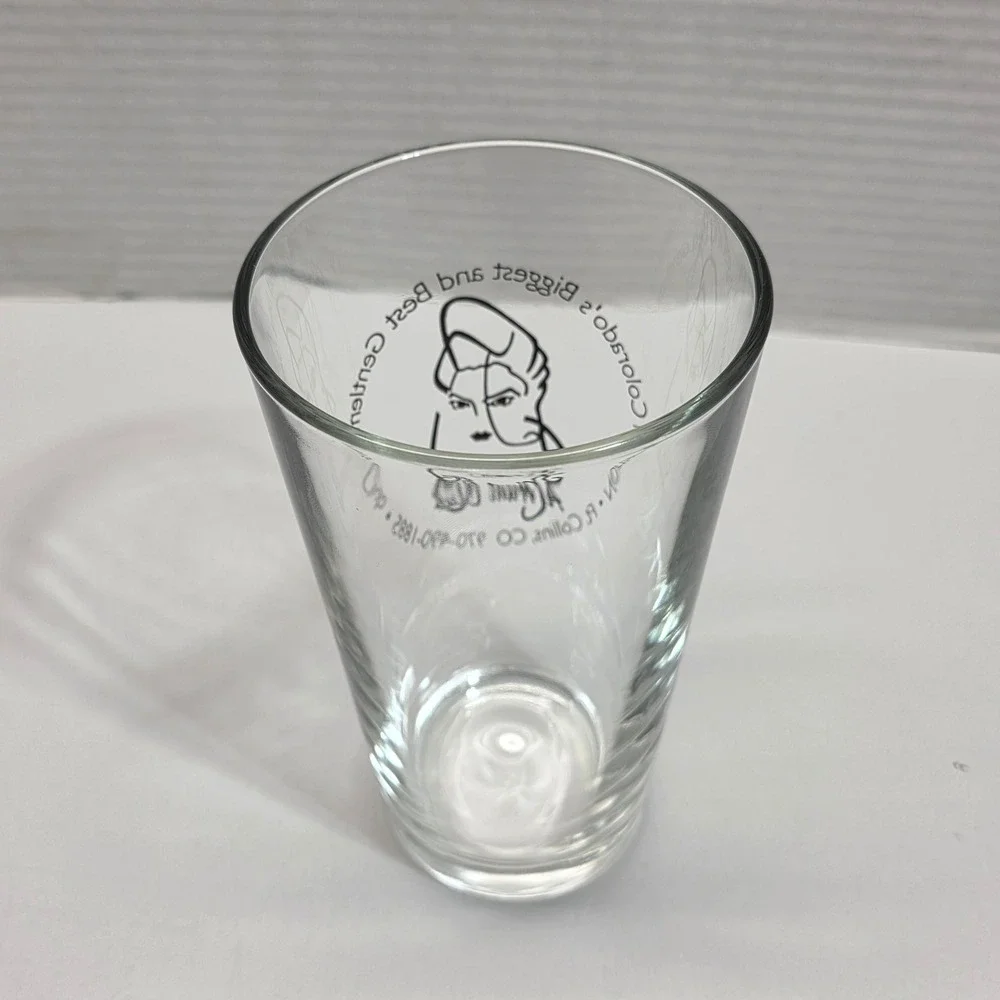 A‎ Hunt Club Ft Collins Colorado Gentlemen's Club Vintage Pint Glass Clear Black